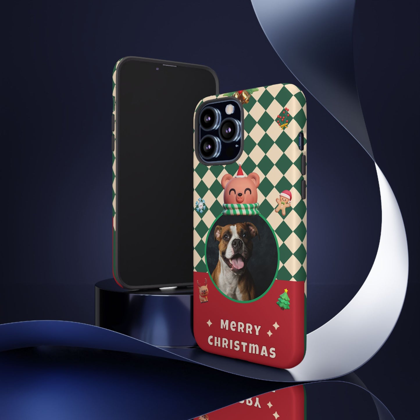 Christmas Pet Photo Phone Case — "Merry Christmas" Holiday Phone Cover