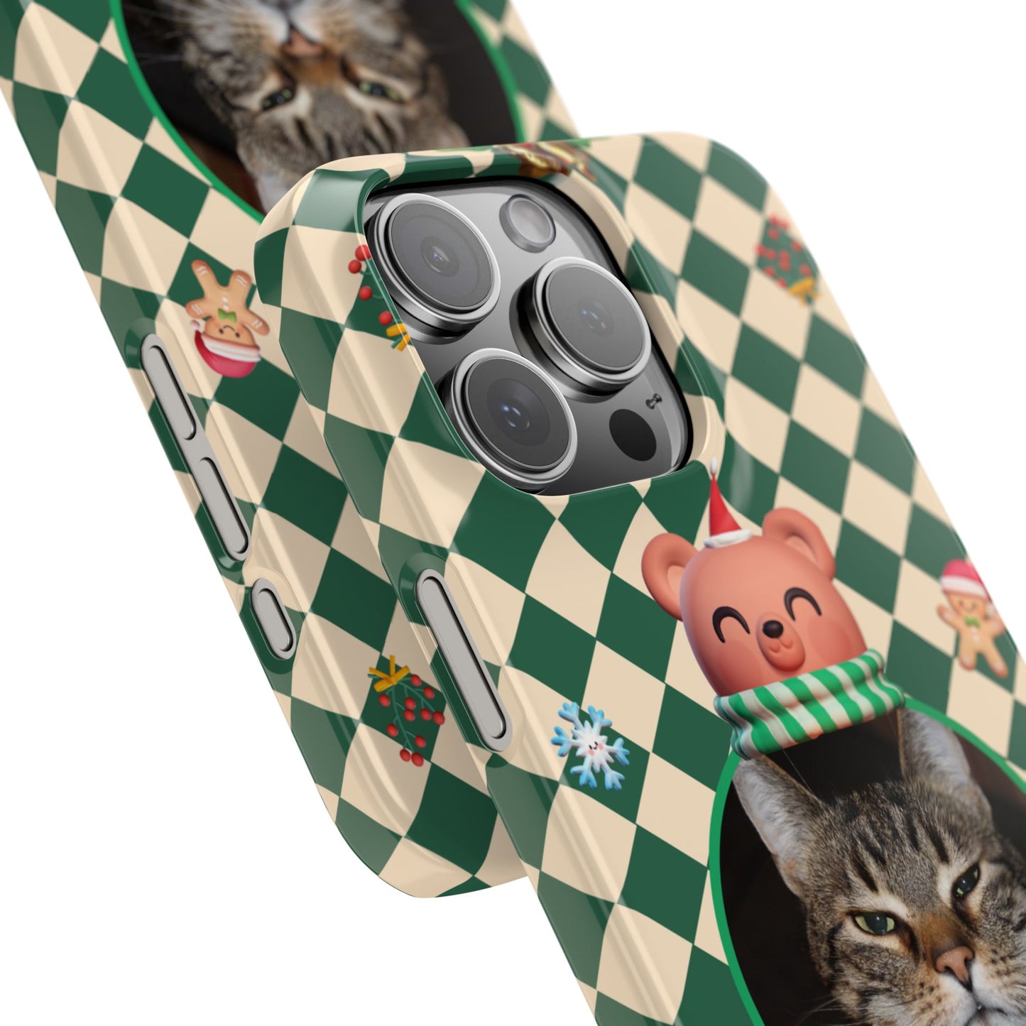 Slim Phone Case — Personalized Merry Christmas Pet Photo Holiday Phone Cover - SixCat