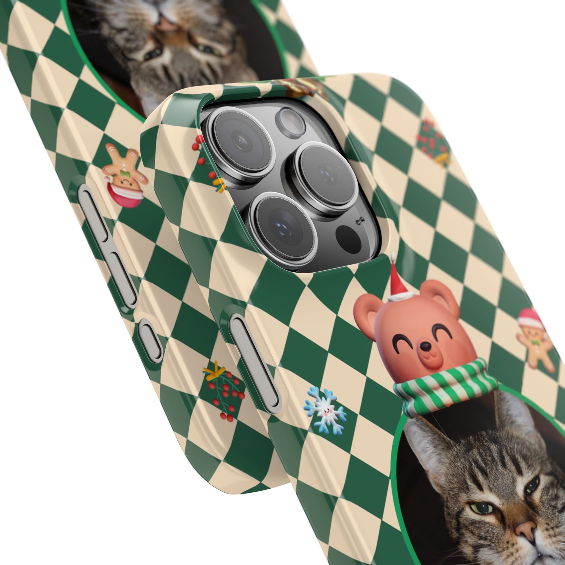 Slim Phone Case — Personalized Merry Christmas Pet Photo Holiday Phone Cover - SixCat