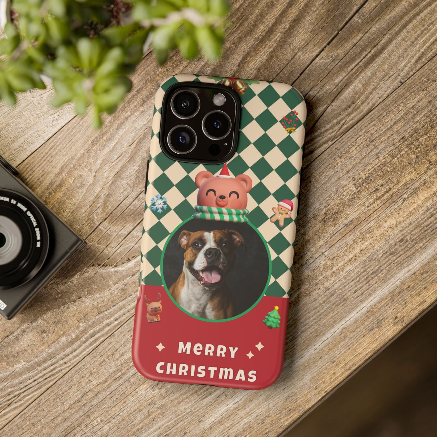 Christmas Pet Photo Phone Case — "Merry Christmas" Holiday Phone Cover