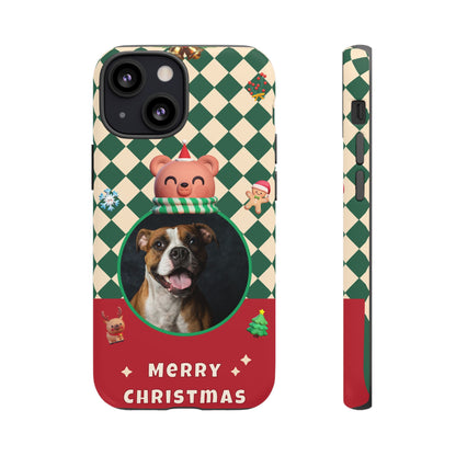 Christmas Pet Photo Phone Case — "Merry Christmas" Holiday Phone Cover