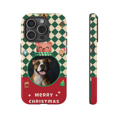 Christmas Pet Photo Phone Case — "Merry Christmas" Holiday Phone Cover