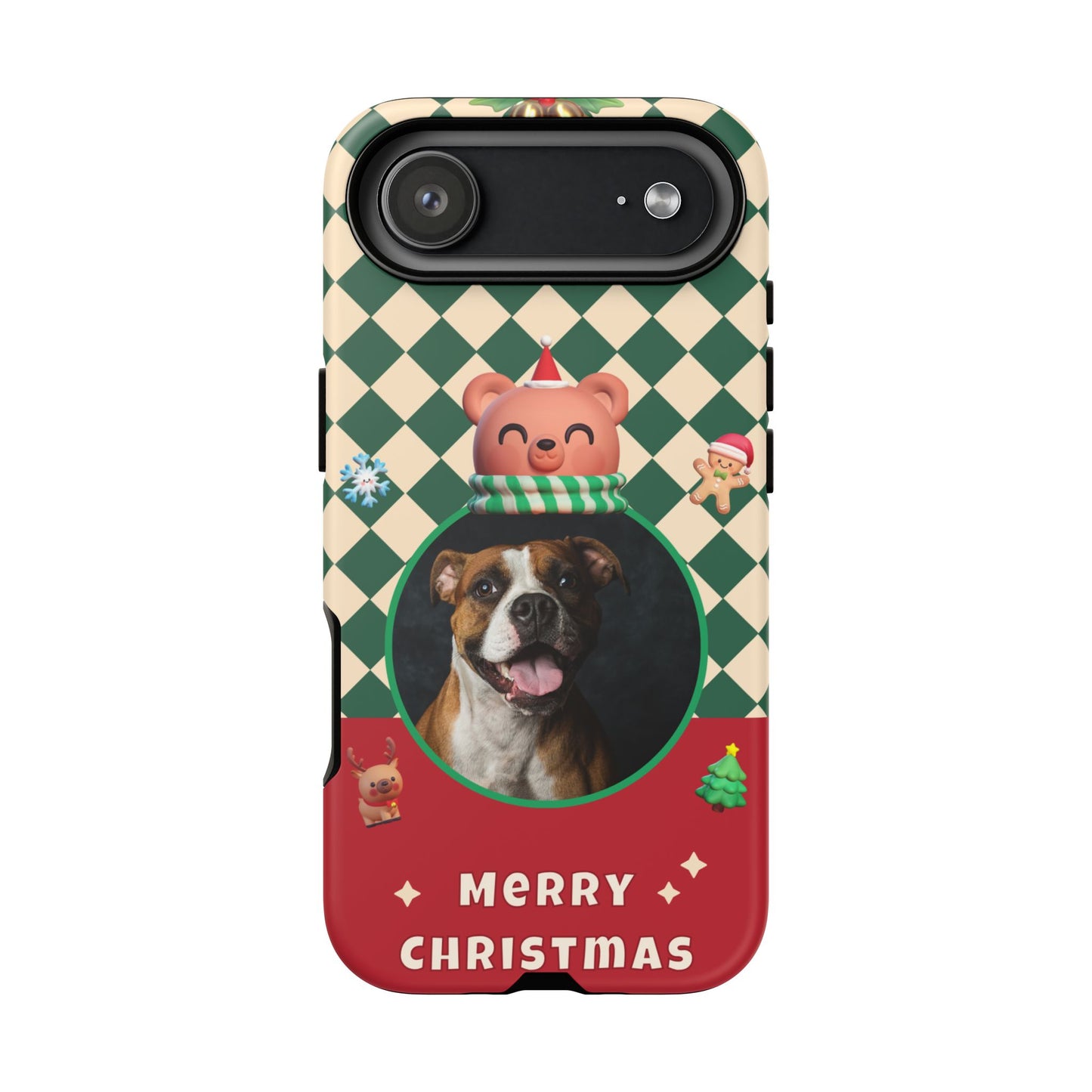 Christmas Pet Photo Phone Case — "Merry Christmas" Holiday Phone Cover