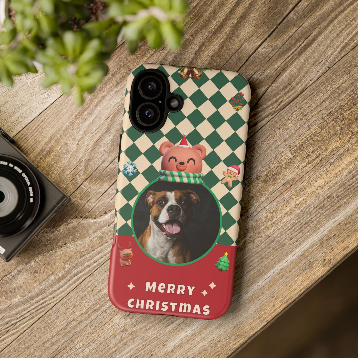Christmas Pet Photo Phone Case — "Merry Christmas" Holiday Phone Cover