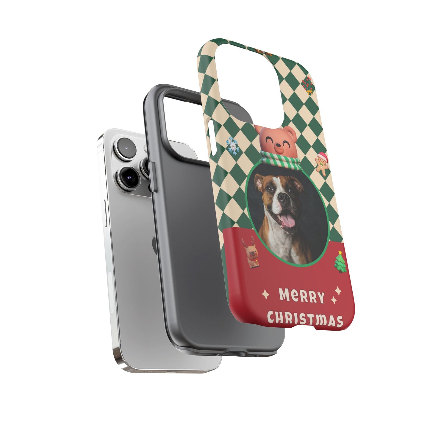 Christmas Pet Photo Phone Case — "Merry Christmas" Holiday Phone Cover