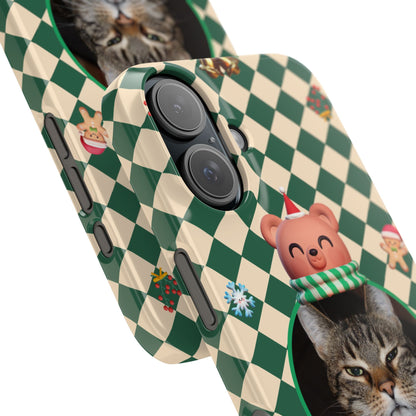 Slim Phone Case — Personalized Merry Christmas Pet Photo Holiday Phone Cover - SixCat