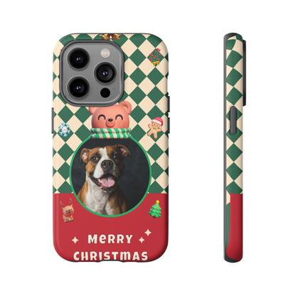 Christmas Pet Photo Phone Case — "Merry Christmas" Holiday Phone Cover