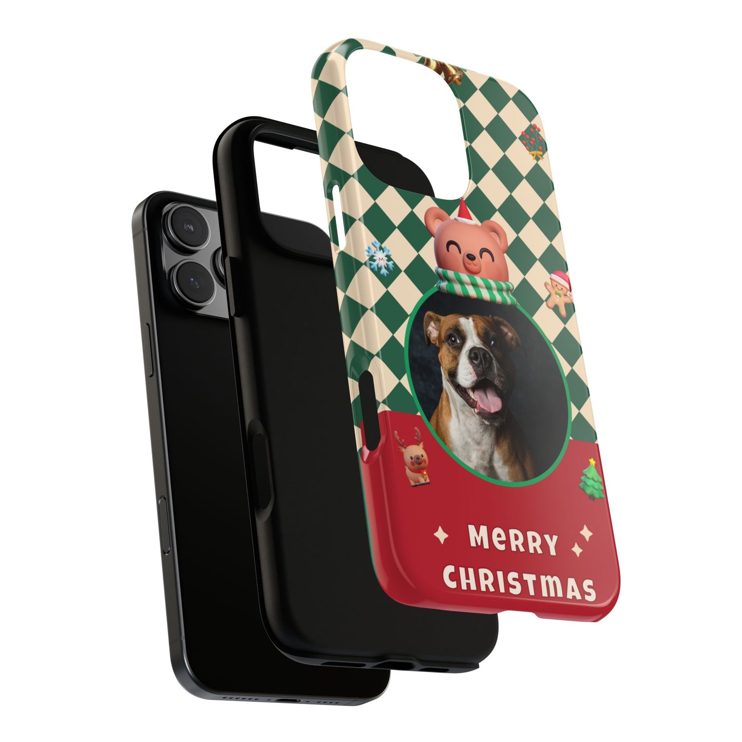 Christmas Pet Photo Phone Case — "Merry Christmas" Holiday Phone Cover