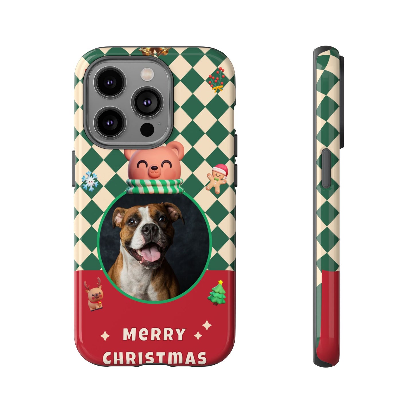 Christmas Pet Photo Phone Case — "Merry Christmas" Holiday Phone Cover