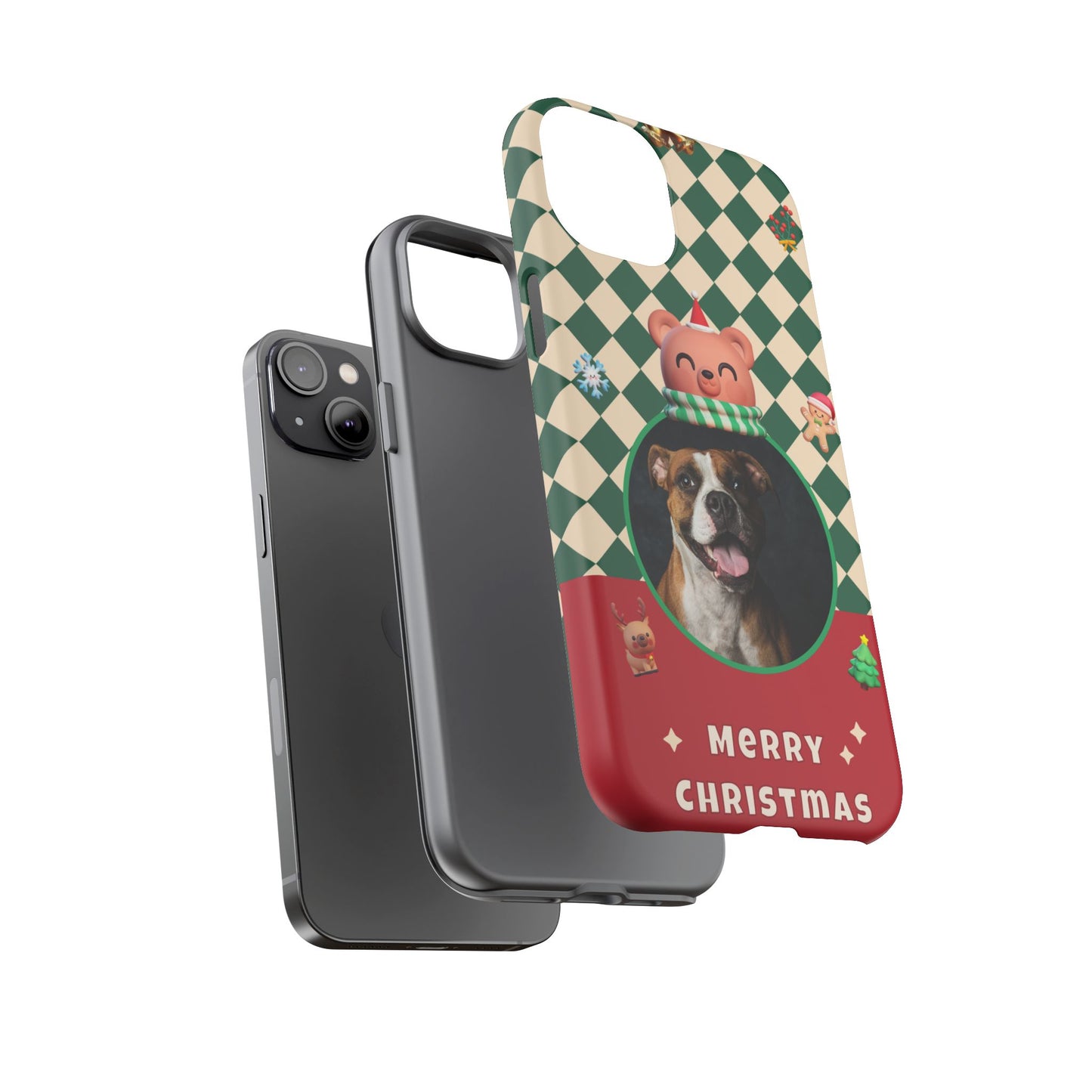 Christmas Pet Photo Phone Case — "Merry Christmas" Holiday Phone Cover
