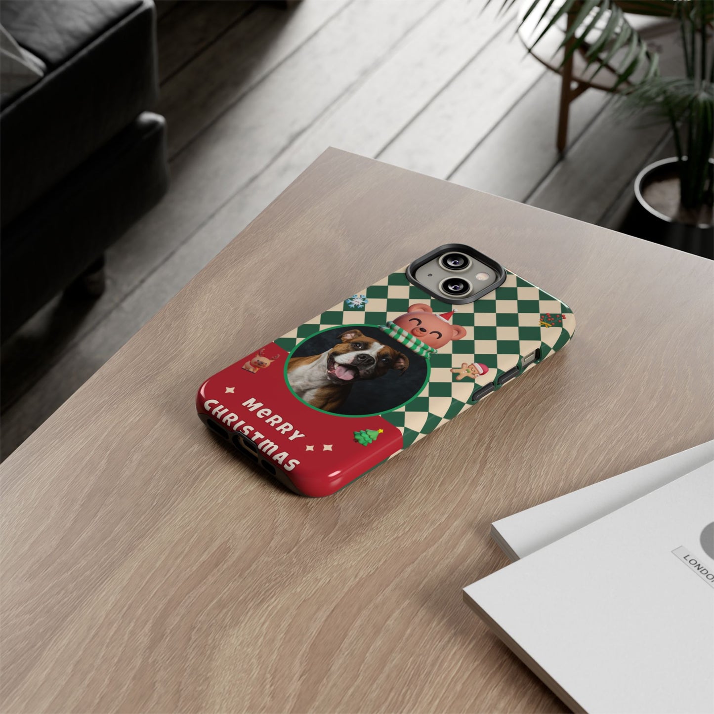 Christmas Pet Photo Phone Case — "Merry Christmas" Holiday Phone Cover