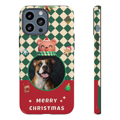 Christmas Pet Photo Phone Case — "Merry Christmas" Holiday Phone Cover