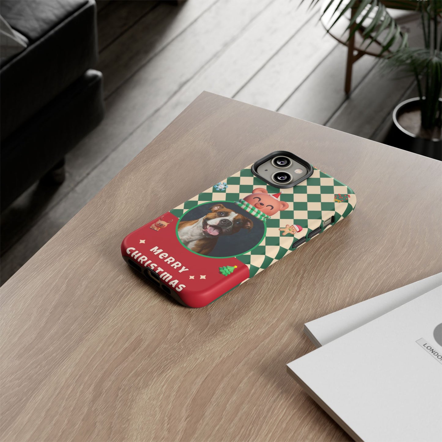 Christmas Pet Photo Phone Case — "Merry Christmas" Holiday Phone Cover