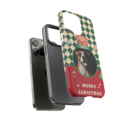 Christmas Pet Photo Phone Case — "Merry Christmas" Holiday Phone Cover