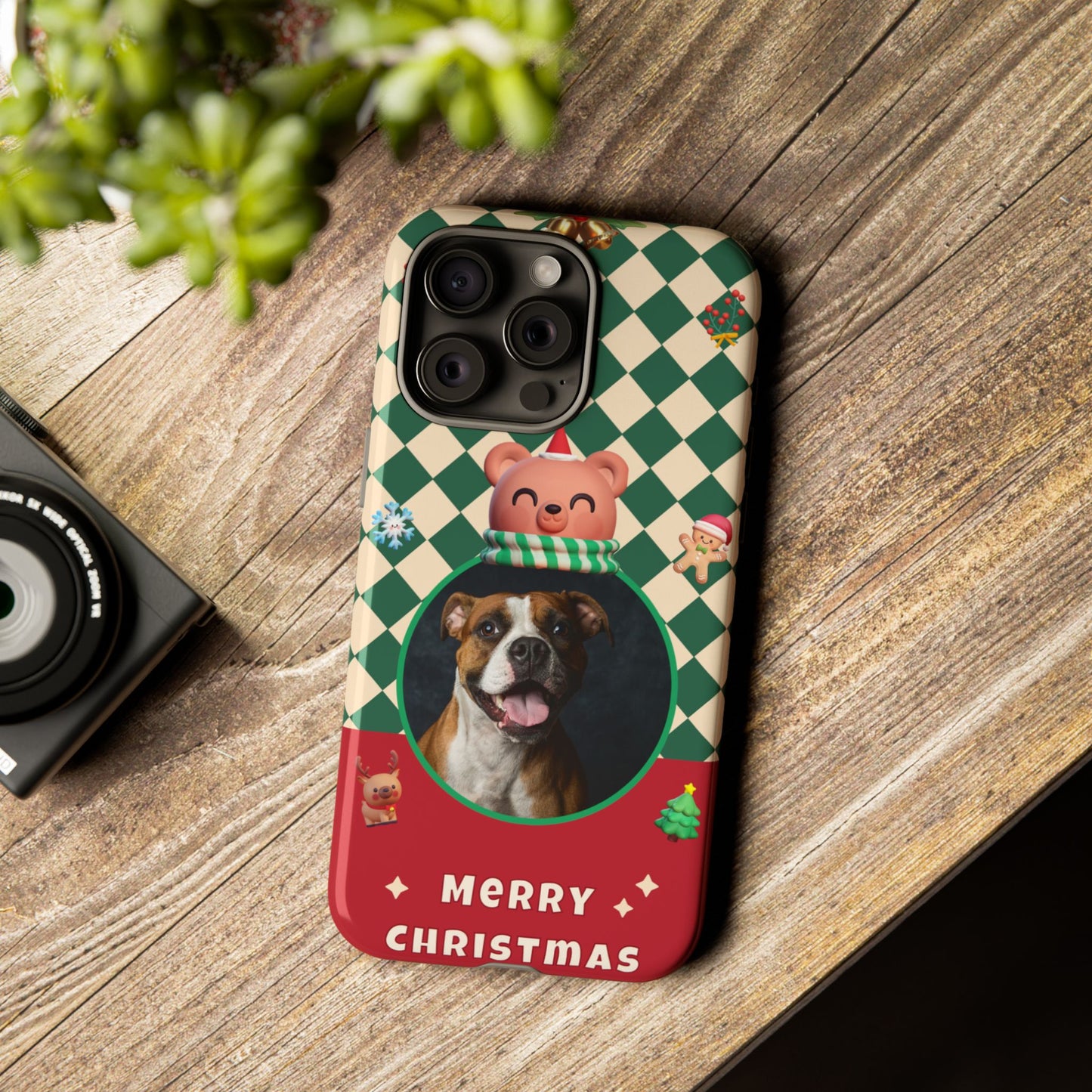 Christmas Pet Photo Phone Case — "Merry Christmas" Holiday Phone Cover