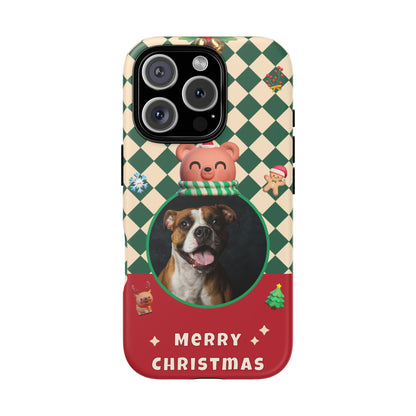 Christmas Pet Photo Phone Case — "Merry Christmas" Holiday Phone Cover