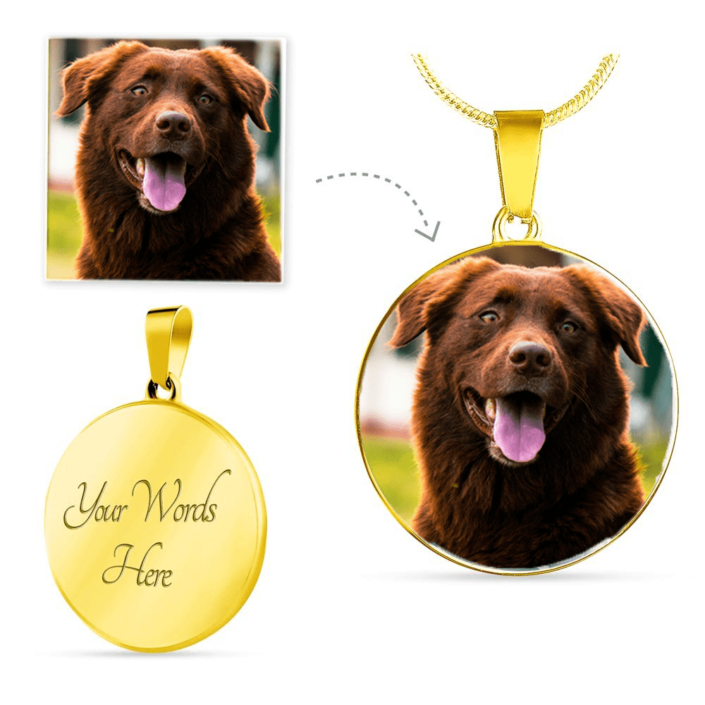 Custom Photo Round Necklace – Personalized Round Pendant - SixCat
