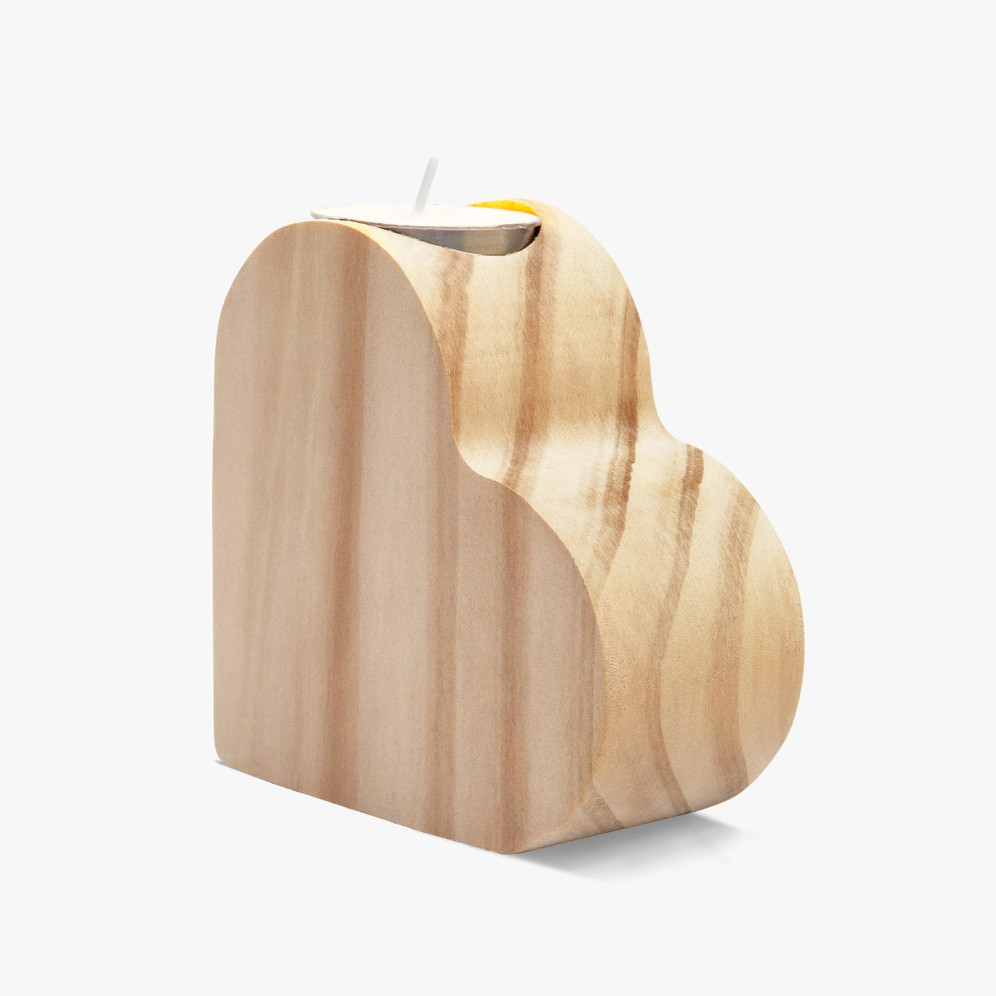 1357. Wooden Memorial Candle Holder Heart - shaped - SixCat