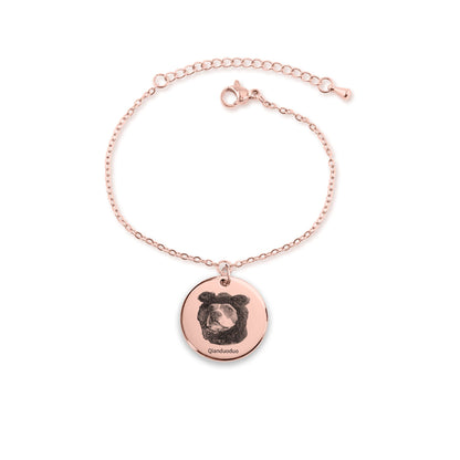 Circle pendant bracelet with custom dog picture