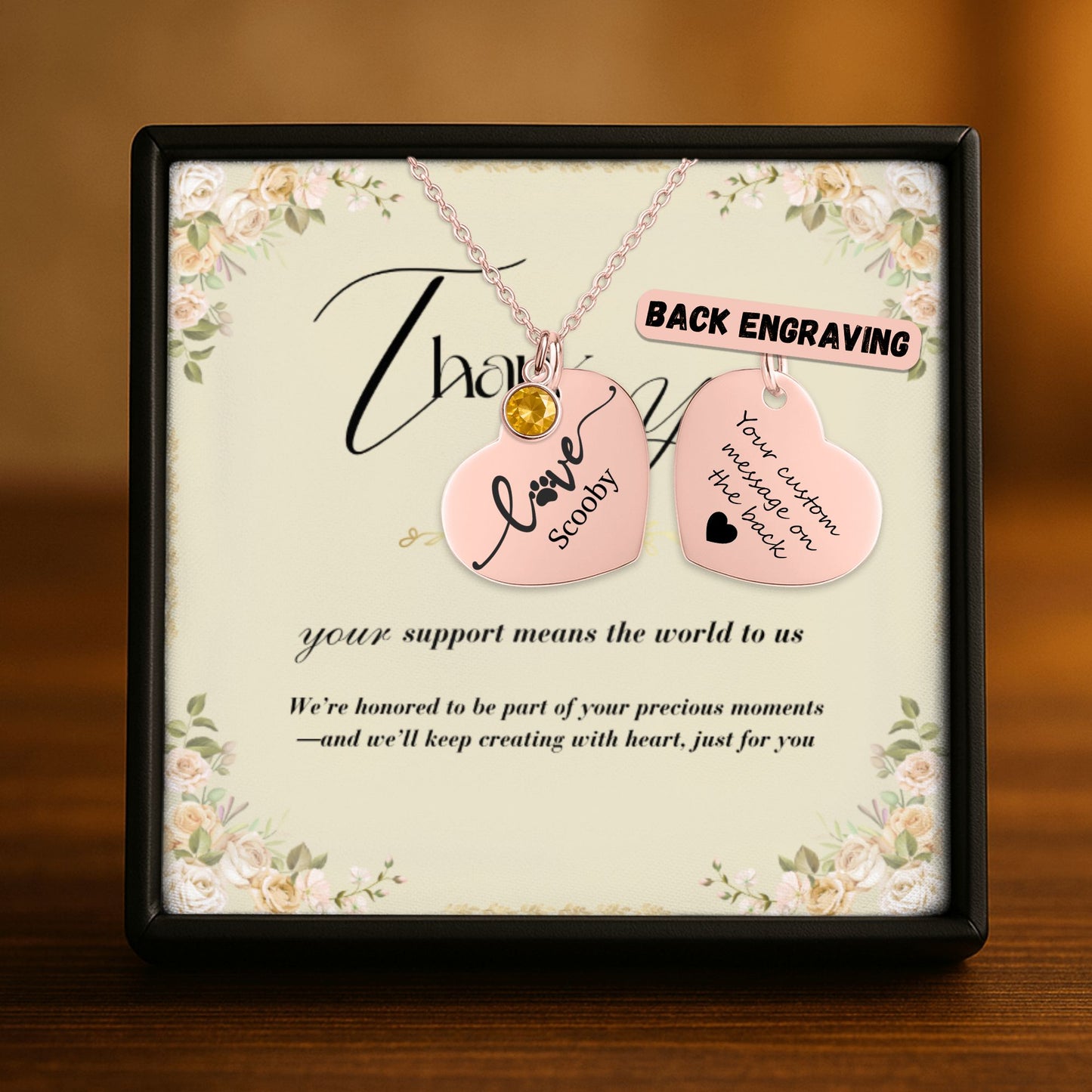 Heart Necklace with Birthstone - SixCat