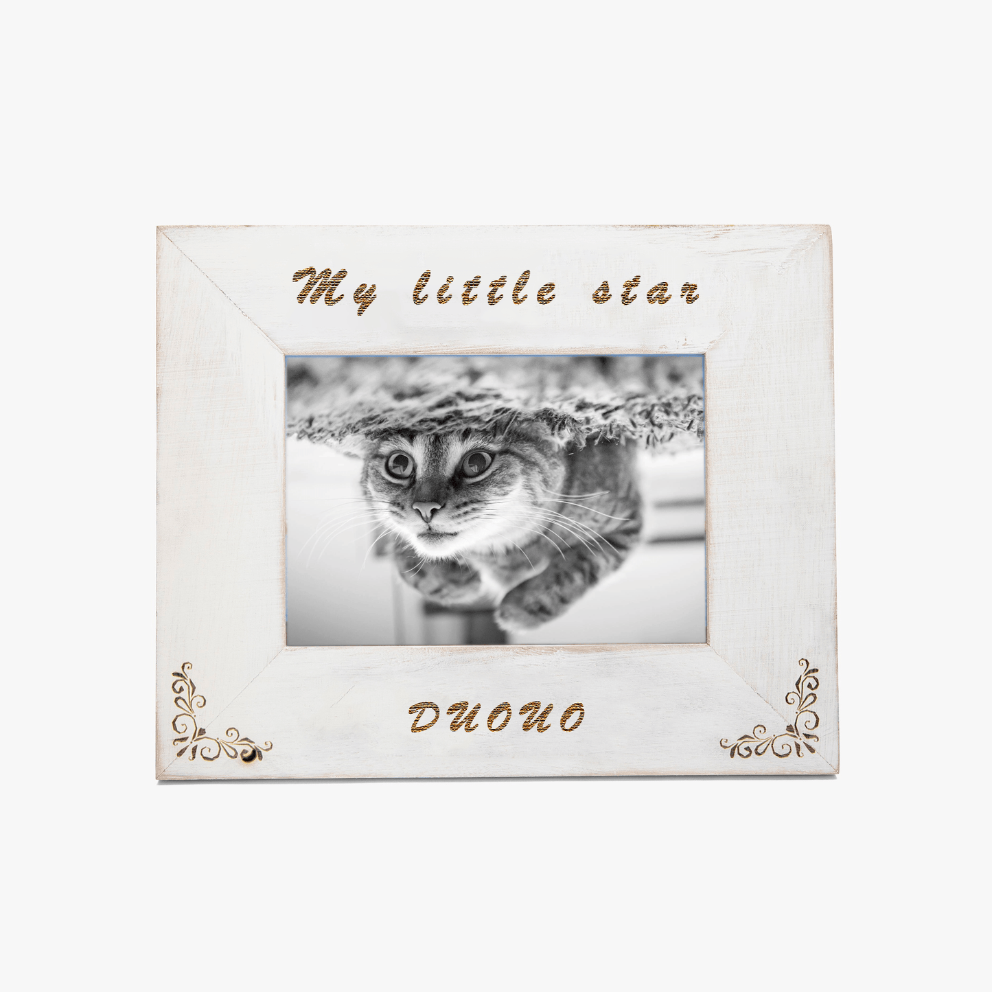 Classic Wooden Pet Memorial Photo Frame - Laser Engraved - SixCat