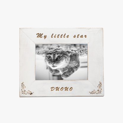 Classic Wooden Pet Memorial Photo Frame - Laser Engraved - SixCat