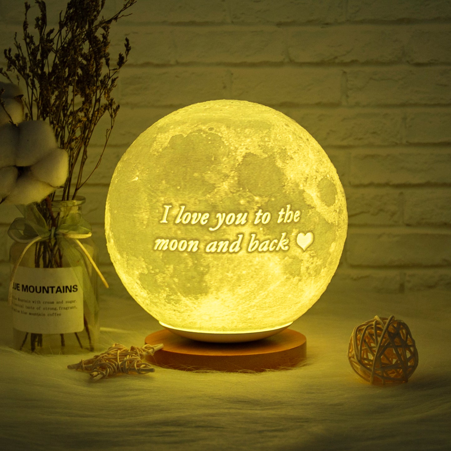 3D Printing 16 Colors Remote Control LED Moon Lamp - SixCat