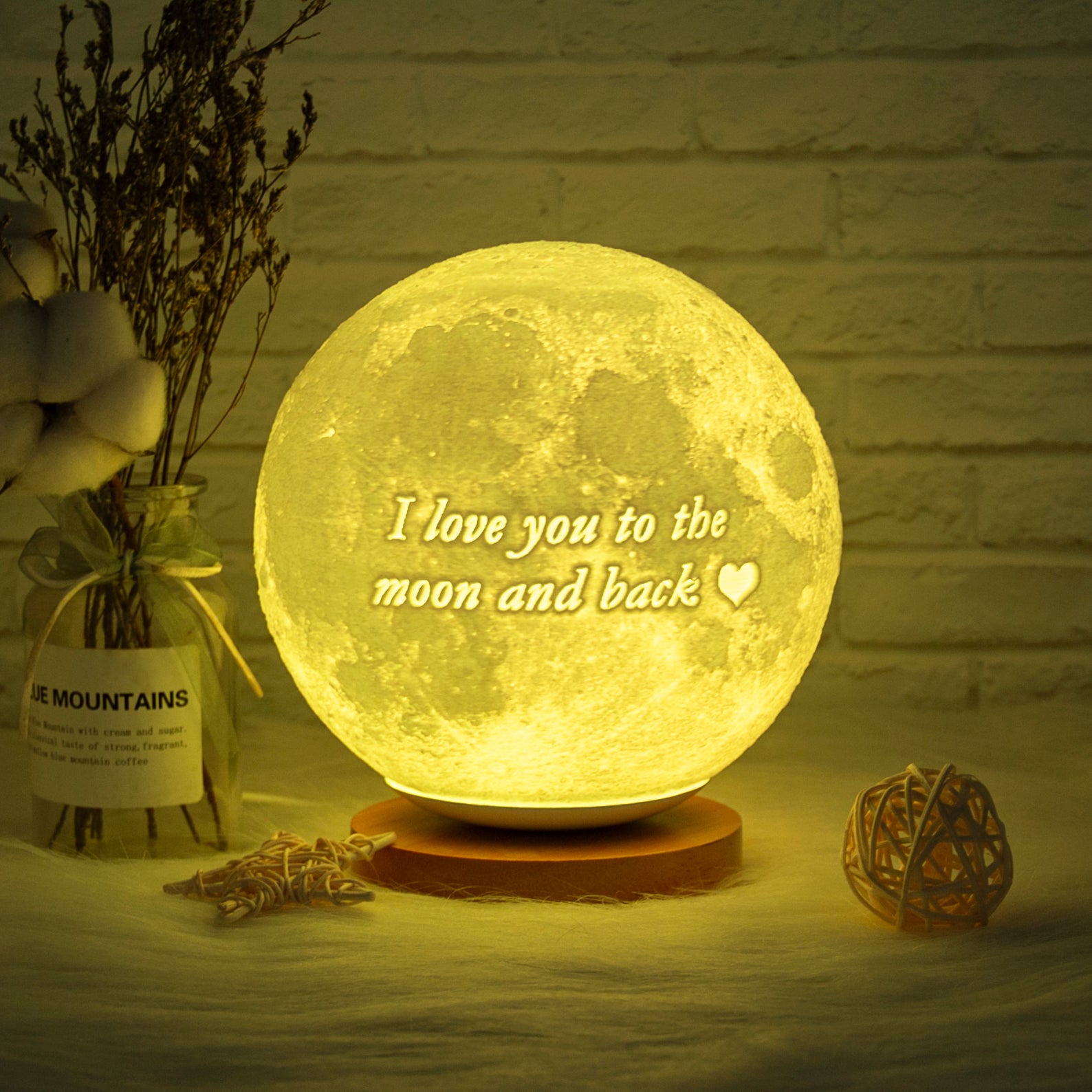 3D Printing 16 Colors Remote Control LED Moon Lamp - SixCat