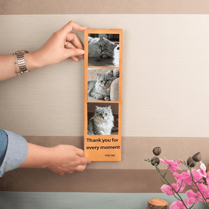 Creative floating photo display for desk