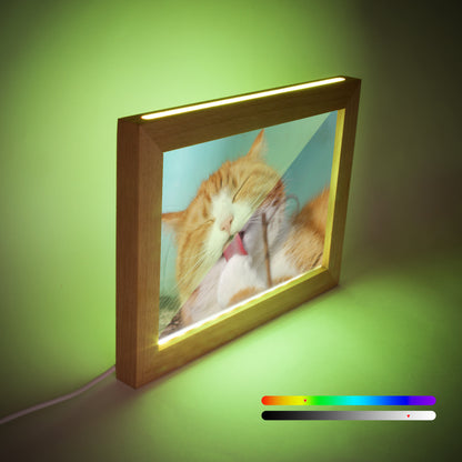 Wooden Framed Acrylic Photo Ornament - Personalized Pet Photo Keepsake - SixCat