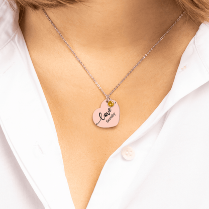 Heart Necklace with Birthstone - SixCat