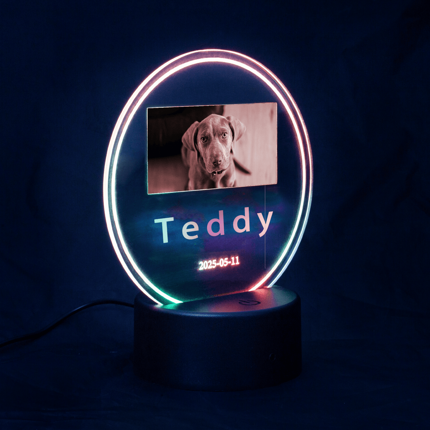 Personalized circle photo lamp gift