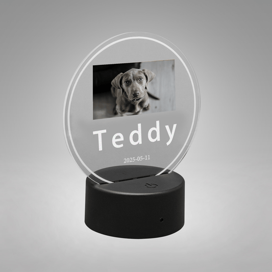 Custom LED night light with dog picture