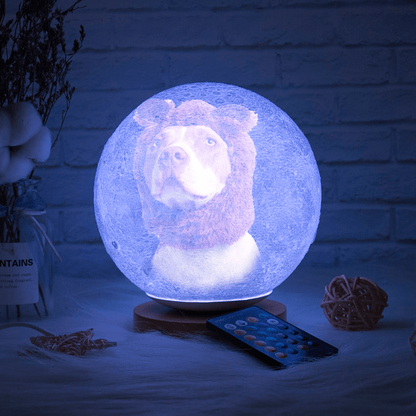 Glowing moon light with remote control and stand