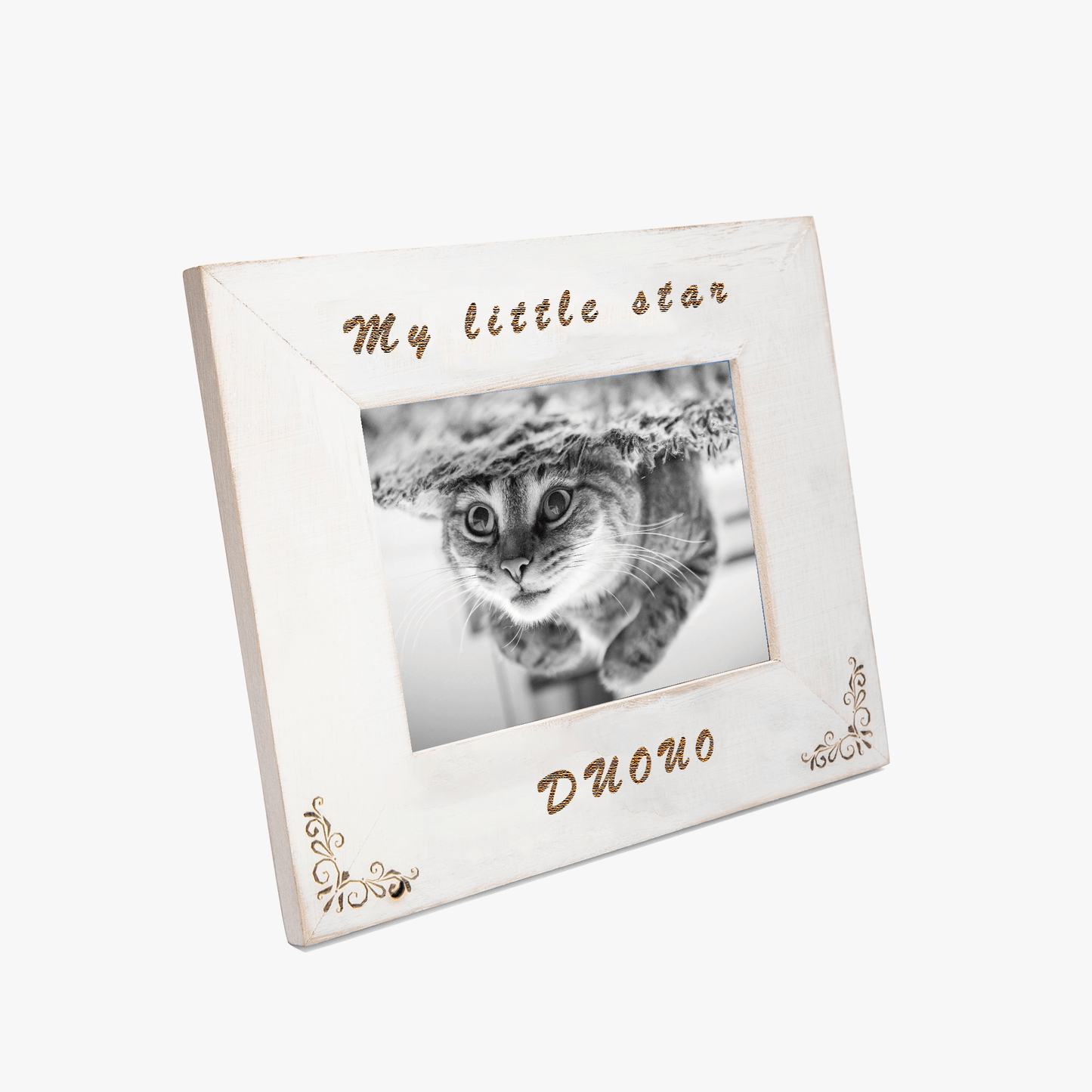 Classic Wooden Pet Memorial Photo Frame - Laser Engraved - SixCat