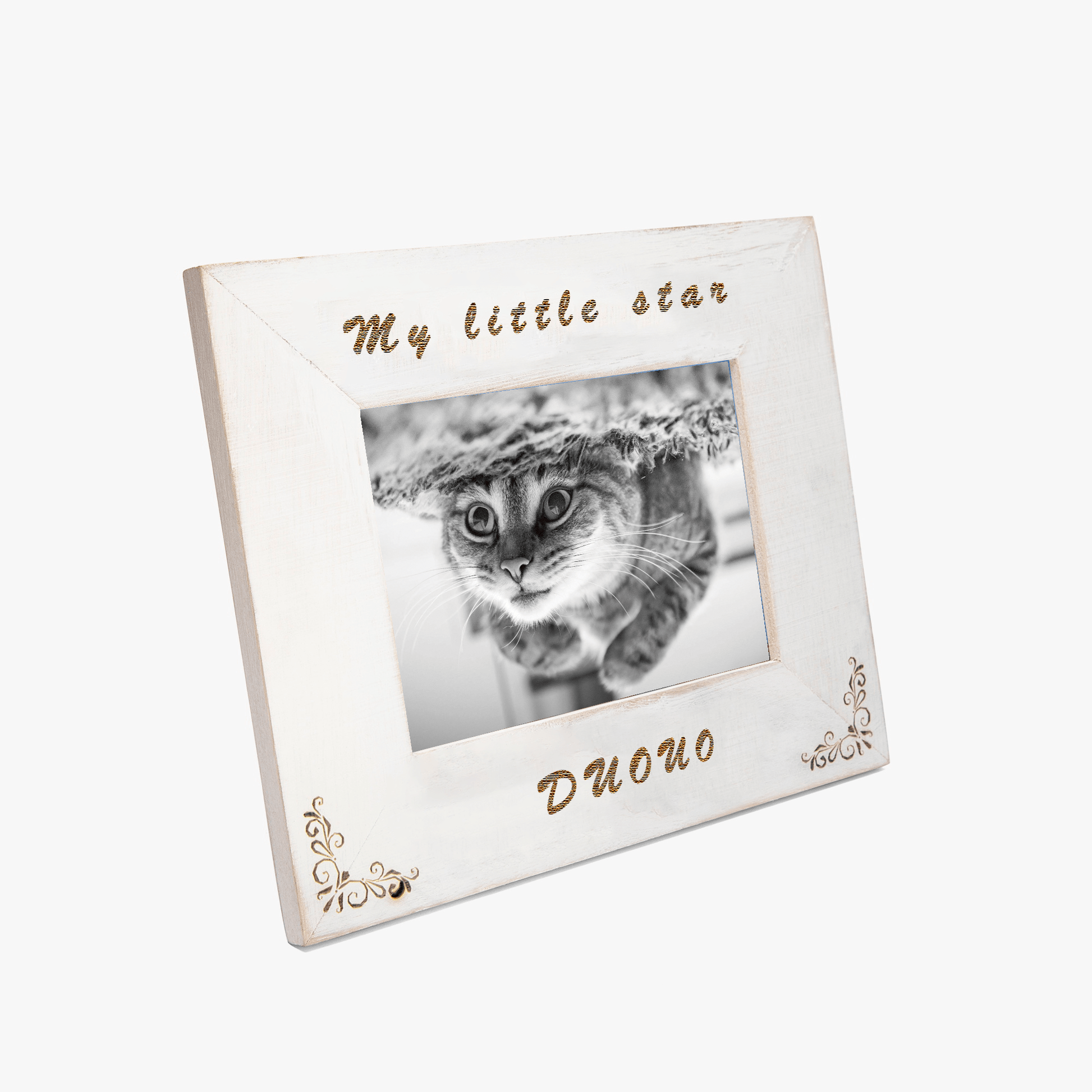 Classic Wooden Pet Memorial Photo Frame - Laser Engraved - SixCat