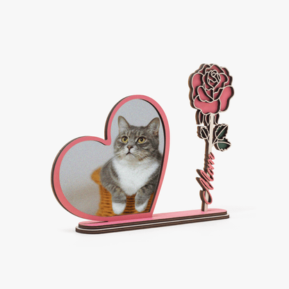 Wood Heart Shape Photo Frame - SixCat