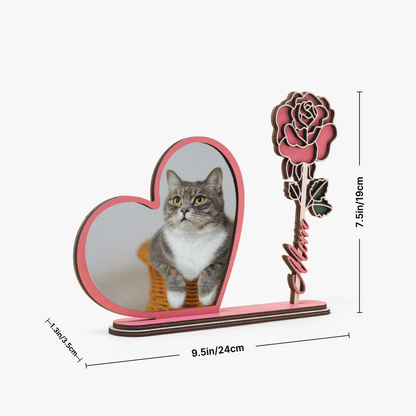 Custom heart photo display for pet loss